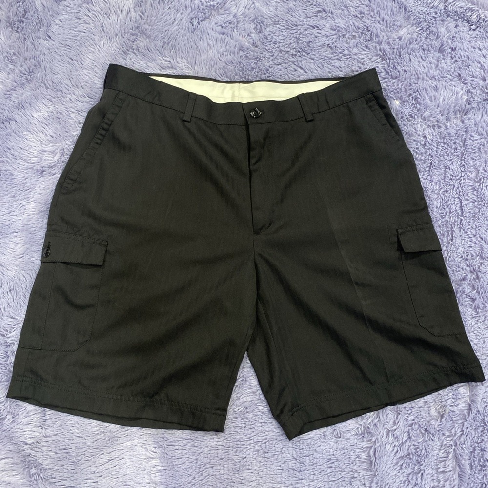 Men's Island Republic Black Flat Front Cargo Shorts Size‎ 38"